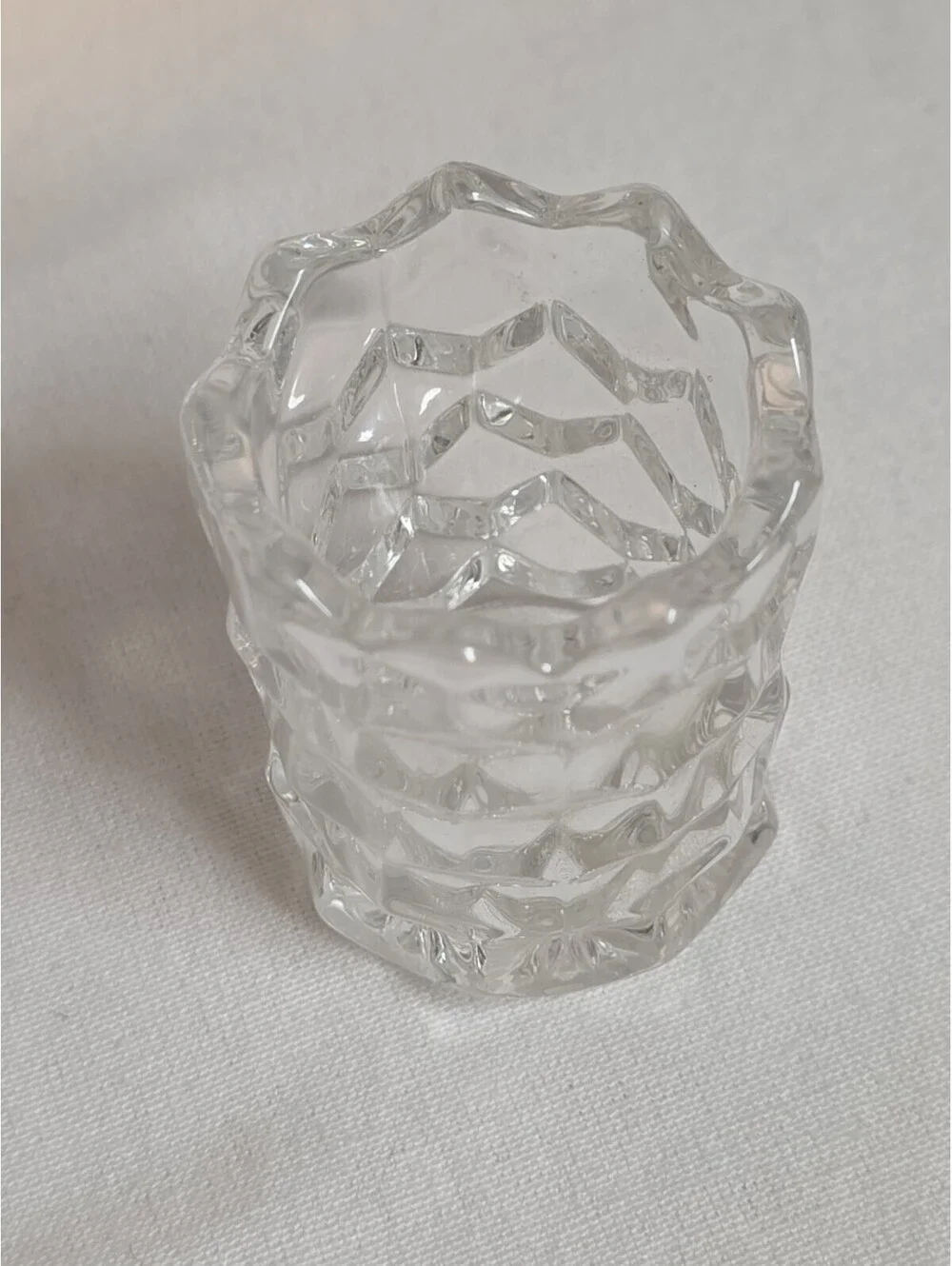 Vintage Fostoria American Glass Toothpick Holder Cube Design